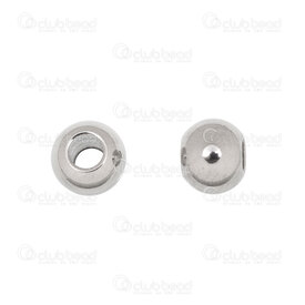 1720-0133-2.5 - Stainless Steel 304 Bead Round 6mm 2.5mm Hole Natural 50pcs 1720-0133-2.5,Beads,Stainless Steel,montreal, quebec, canada, beads, wholesale
