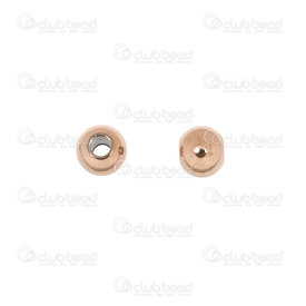 1720-0133-RGL - Stainless Steel 304 Bead Round 6mm 2mm Hole Rose Gold 50pcs 1720-0133-RGL,montreal, quebec, canada, beads, wholesale
