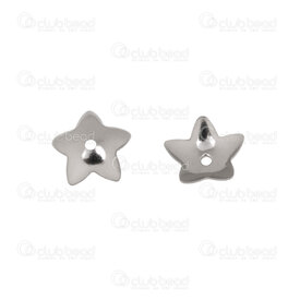 1720-0154-3 - Stainless Steel 304 Bead Cap Flower 7mm Plain Design 0.8mm Hole Natural 30pcs 1720-0154-3,1720-0,montreal, quebec, canada, beads, wholesale