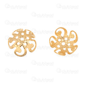 1720-0155-GL - Stainless Steel 304 Bead Cap Flower 8X3mm 0.7mm hole Gold Color 50pcs 1720-0155-GL,1720-0,montreal, quebec, canada, beads, wholesale