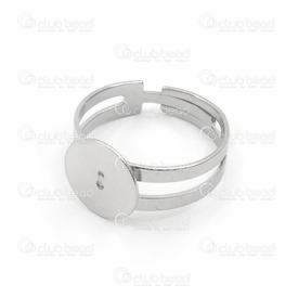 1720-0161 - Stainless Steel 304 Finger Ring Adjustable size With Round 12mm Plate 21MM (Size 8+) 12pcs 1720-0161,Findings,Ring bases,Stainless steel,Stainless Steel 304,Finger Ring Adjustable size,With Round 12mm Plate,21mm,Grey,Metal,(Size 8+),5pcs,China,montreal, quebec, canada, beads, wholesale