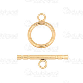 1720-0171-GL - Stainless Steel Toggle Clasp 15x2mm ring 25x2.5mm bar with 2.5mm loop Gold Plated 10 Set 1720-0171-GL,Findings,Clasps,Toggles,montreal, quebec, canada, beads, wholesale