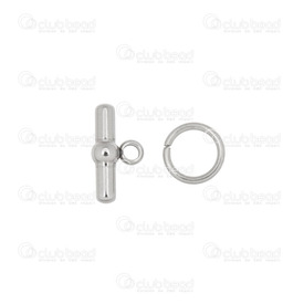 1720-0173 - DISC Stainless Steel 304 Simple Toggle Clasp Natural 10 Set 1720-0173,Findings,Stainless Steel 304,Toggle Clasp,Grey,Natural,Metal,20pcs,China,montreal, quebec, canada, beads, wholesale