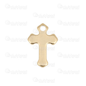 1720-0179-01G - Stainless Steel 304 Pendant Cross Religious 10x15mm Gold Plated 10pcs 1720-0179-01G,Beads,Metal,10X15MM,Pendant,Metal,Stainless Steel 304,10X15MM,Cross,Religious,Gold,China,10pcs,montreal, quebec, canada, beads, wholesale