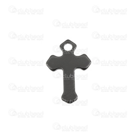 1720-0179-BN - spiritual stainless steel cross religious 15*10mm, black, 0.7g 10pcs 1720-0179-BN,rel,montreal, quebec, canada, beads, wholesale