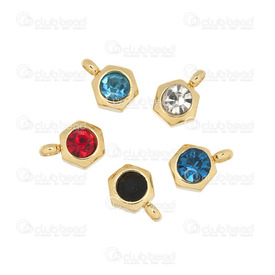 1720-0185-GL - Stainless Steel 304 Charm Hexagone With Rhinestones 7x9mm Assorted stone colors Gold 5pcs 1720-0185-GL,Charms,Stainless Steel 304,Charm,Metal,Stainless Steel 304,7X9MM,Hexagone,With Rhinestones,Gre,Gold,Assorted stone colors,China,5pcs,montreal, quebec, canada, beads, wholesale