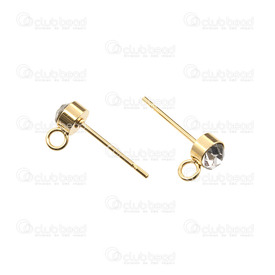1720-0187-01-GL - Acier Inoxydable 304 Boucles d'oreilles Or 4mm 10pcs 1720-0187-01-GL,Accessoires de finition,4mm,Stainless Steel 304,Earrings,With Rhinestones,4mm,Jaune,Or,Métal,10pcs,Chine,montreal, quebec, canada, beads, wholesale