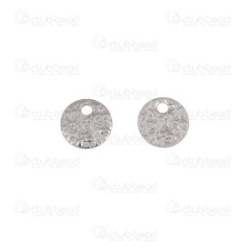 1720-0194-01H - Acier Inoxydable 304 Breloque Disque 6x0.8mm Motif Martele Naturel Trou 1mm 20pcs 1720-0194-01H,130,montreal, quebec, canada, beads, wholesale