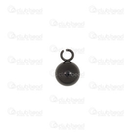 1720-0195-03BN - Breloque Acier Inoxydable 304 Boule 6x9mm Noir 10pcs 1720-0195-03BN,ball bead,montreal, quebec, canada, beads, wholesale