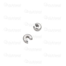 1720-0198-3 - Stainless Steel 304 Crimp Cover 3mm Natural 100pcs 1720-0198-3,Beads,Metal,Stainless Steel,montreal, quebec, canada, beads, wholesale