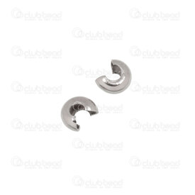 1720-0198-4.5 - Stainless Steel 304 Crimp Cover 4.5mm Natural 100pcs 1720-0198-4.5,Beads,Metal,Stainless Steel,montreal, quebec, canada, beads, wholesale