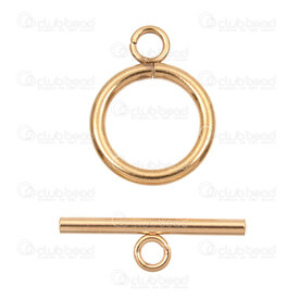 1720-0211-15GL - Stainless Steel 304 Toggle Clasp Ring 19.5x15x2mm Bar 20x2mm Gold Plated 10 Set 1720-0211-15GL,Clasps,montreal, quebec, canada, beads, wholesale