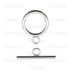 1720-0211 - Stainless Steel 304 Toggle Clasp 23x16mm Natural 10 sets 1720-0211,Findings,Clasps,Toggle Clasp,Stainless Steel 304,Toggle Clasp,23x16mm,Grey,Natural,Metal,10 sets,China,montreal, quebec, canada, beads, wholesale