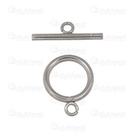 1720-0212-141 - Acier Inoxydable 304 Fermoir Cabillot 18X14x2mm Anneau 20x2mm Barre avec Anneau 2mm Naturel 10 Ensemble 1720-0212-141,montreal, quebec, canada, beads, wholesale