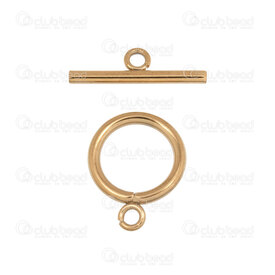 1720-0212-141GL - Stainless Steel 304 Toggle Clasp 18x14x2mm Ring 20x2mm Bar with 2mm loop Gold Plaque 10sets 1720-0212-141GL,montreal, quebec, canada, beads, wholesale