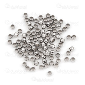 1720-0214-03 - Stainless Steel 304 Bead Crimps Round 3x1mm Natural 1.8mm Hole 100pcs 1720-0214-03,Beads,Metal,Stainless Steel,Bead,Crimps,Metal,Stainless Steel 304,3x1mm,Round,Round,Grey,Natural,1.8mm Hole,China,montreal, quebec, canada, beads, wholesale