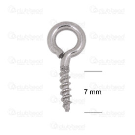 1720-0217-03 - Stainless Steel 304 Vis à Oeillet 1.5x5x12mm Natuel 100pcs China 1720-0217-03,Accessoires de finition,Bélières,Vis à Oeillet,montreal, quebec, canada, beads, wholesale