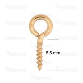 1720-0217-03GL - Acier Inoxydable 304 Vis à Oeillet 12x5x1.5mm Plaque Or 50pcs 1720-0217-03GL,oeillet,montreal, quebec, canada, beads, wholesale