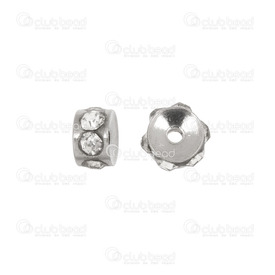 1720-0219-01 - Stainless Steel 304 Bead Spacer Rondelle With Rhinestones 2.8x4mm Natural 10pcs 1720-0219-01,Beads,Metal,Stainless Steel,Bead,Spacer,Metal,Stainless Steel 304,2.8x4mm,Round,Rondelle,With Rhinestones,Grey,Natural,China,montreal, quebec, canada, beads, wholesale