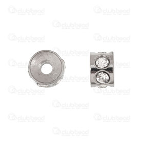 1720-0219-021 - Stainless Steel 304 Bead Spacer Rondelle Concave 4x6mm Natural With Rhinestones 2mm Hole 10pcs 1720-0219-021,Beads,Bead,10pcs,Bead,Spacer,Metal,Stainless Steel 304,4X6MM,Round,Rondelle,Concave,Grey,Natural,With Rhinestones,montreal, quebec, canada, beads, wholesale