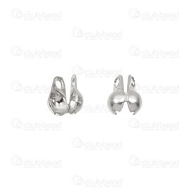 1720-0223-B2.5 - Stainless Steel 304 Bead Tip 5x3mm Butterfly Style for 1.2mm string 2.5mm inside diameter with Loop 1.2mm Natural 100pcs 1720-0223-B2.5,cover acier,montreal, quebec, canada, beads, wholesale