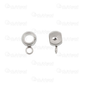 1720-0232-03 - Stainless Steel Bead Cylinder 6x4.5mm with loop 3.5mm hole Natural 50pcs 1720-0232-03,Findings,montreal, quebec, canada, beads, wholesale
