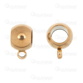 1720-0232-051GL - Stainless Steel 304 Bead Cylinder 6x5mm with 1.5mm soldered loop 4mm hole Gold Plated 50pcs 1720-0232-051GL,montreal, quebec, canada, beads, wholesale