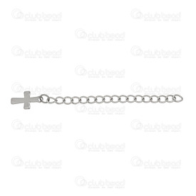 1720-0239 - Stainless Steel 304 Chain Extender 60x3mm Natural With Cross 10pcs 1720-0239,Findings,Extension chains,Stainless Steel 304,Chain Extender,60x3mm,Grey,Natural,Metal,With Cross,10pcs,China,montreal, quebec, canada, beads, wholesale
