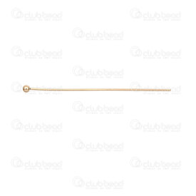 1720-0251-35GL - Stainless Steel 304 Ball Pin 35mm 1.8mm Ball Wire Size 0.5mm (24ga) Gold Plated 50pcs 1720-0251-35GL,inoxydable,montreal, quebec, canada, beads, wholesale