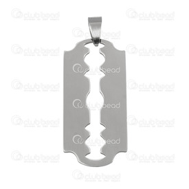 1720-2000-005 - stainless steel pendant razor blade 2.1*4.2, 8g 1720-2000-005,lame,montreal, quebec, canada, beads, wholesale
