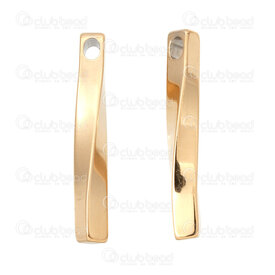 1720-2000-017-GL - Stainless Steel 304 Pendant Tube Twisted 5x40mm Gold 2psc 1720-2000-017-GL,1720-2000,montreal, quebec, canada, beads, wholesale