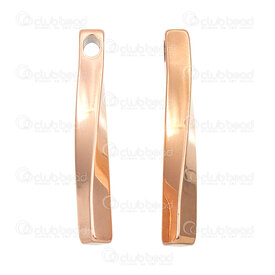1720-2000-017RGL - Stainless Steel 304 Pendant Tube Twisted 5x40mm Rose Gold 2pcs 1720-2000-017RGL,1720-20,montreal, quebec, canada, beads, wholesale