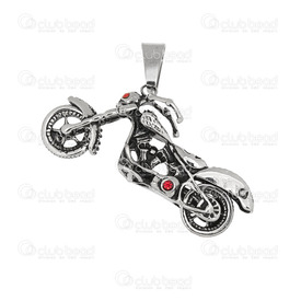 1720-2000-019 - Stainless Steel 304 Pendant Motorbike With Rhinestones 42x24mm Natural 1pc 1720-2000-019,Pendants,Glass,Dichroïc,Pendant,Metal,Stainless Steel 304,42x24mm,Motorbike,With Rhinestones,Grey,Natural,China,1pc,montreal, quebec, canada, beads, wholesale
