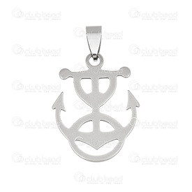 1720-2000-021 - Stainless Steel 304 Pendant With Bail Anchor 24x31mm Natural 1pc 1720-2000-021,Pendants,Pendant,With Bail,Metal,Stainless Steel 304,24X31MM,Anchor,Natural,China,1pc,montreal, quebec, canada, beads, wholesale