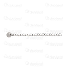 1720-2001 - Stainless Steel 304 Chain Extender 60x3x0.6mm Natural With Charm 6mm Disc 10pcs 1720-2001,Findings,Extension chains,10pcs,Stainless Steel 304,Chain Extender,60x3x0.6mm,Grey,Natural,Metal,With Charm 6mm Disc,10pcs,China,montreal, quebec, canada, beads, wholesale