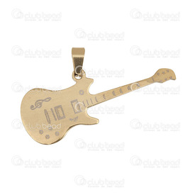 1720-2007-GL - Stainless Steel 304 Pendant With Bail Guitar 20x52mm Gold Theme: Music 1pc 1720-2007-GL,Pendants,Stainless Steel 304,Guitar,Pendant,With Bail,Metal,Stainless Steel 304,20x52mm,Free Form,Guitar,Yellow,Gold,China,1pc,montreal, quebec, canada, beads, wholesale