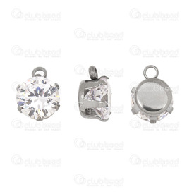 1720-2011 - Cubic Zirconia Pendant Round With Stainless Steel Base 8mm Natural 10pcs 1720-2011,1720-,8MM,Pendant,Glass,Rhinestone,8MM,Round,Round,With Stainless Steel Base,Grey,Natural,China,10pcs,montreal, quebec, canada, beads, wholesale