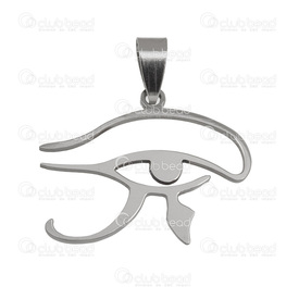 1720-2012-001 - Spiritual stainless steel natural pendant egyptian eye (Ouadjet) 21X32MM 1pc 1720-2012-001,Pendants,montreal, quebec, canada, beads, wholesale