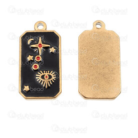 1720-2012-139GL - Spirituel Acier Inoxydable 304 Pendentif Carte Tarot Rectangle 25.5x13x3mm avec Email Noir et Boucle Plaque Or 5pcs 1720-2012-139GL,Pendentifs,Acier inoxydable,montreal, quebec, canada, beads, wholesale