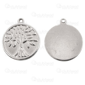 1720-2012-39 - Spiritual Stainless steel Pendant Tree of Life 29x25x2.5mm 2.5mm ring Natural 5pc 1720-2012-39,Stainless Steel,Beads and Pendants,montreal, quebec, canada, beads, wholesale