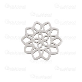 1720-2012-65 - Spiritual Stainless Steel Pendant Lotus Flower 14x14x1mm 10pcs Natural 1720-2012-65,1720-2,montreal, quebec, canada, beads, wholesale