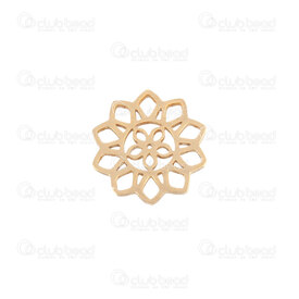 1720-2012-65GL - Spiritual Stainless Steel Pendant Lotus Flower 14x14x1mm Gold Plated 10pcs 1720-2012-65GL,Pendants,montreal, quebec, canada, beads, wholesale