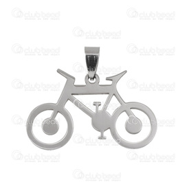1720-2021 - Stainless steel pendant bicycle 24X38mm natural 1720-2021,Pendants,Crystal,Stellaris,montreal, quebec, canada, beads, wholesale