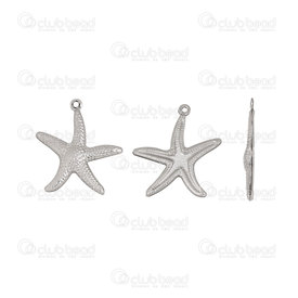 1720-2065 - Stainless Steel Pendant Sea Star 20x20mm Natural 10pcs 1720-2065,Pendants,Stainless Steel,montreal, quebec, canada, beads, wholesale