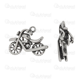 1720-2067 - Stainless Steel pendant motorcycle 15.5x22.5mm natural 4pcs 1720-2067,Pendants,Stainless Steel,montreal, quebec, canada, beads, wholesale