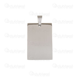 1720-2071 - Stainless Steel Pendant Retangle Plate 30x20x1mm Natural 1pc 1720-2071,Pendants,montreal, quebec, canada, beads, wholesale