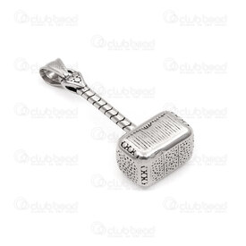 1720-2075 - Stainless steel Pendant Hammer 45.5x19.5x12mm with Bail Natural 1pc 1720-2075,Pendants,montreal, quebec, canada, beads, wholesale