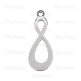 1720-2077 - DISC Stainless Steel Pendant Infinity 28x11x1.5mm with 2mm loop High Quality Polish Natural 4pcs 1720-2077,Pendants,montreal, quebec, canada, beads, wholesale