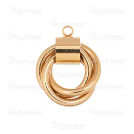 1720-2097-GL - Stainless Steel Pendant Triple Rings 20x15.5x7mm with 1.5mm loop Gold 4pcs 1720-2097-GL,1720-20,montreal, quebec, canada, beads, wholesale