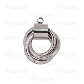 1720-2097 - Stainless Steel Pendant Triple Rings 20x15.5x7mm with 1.5mm loop Natural 4pcs 1720-2097,Pendants,Stainless Steel,montreal, quebec, canada, beads, wholesale